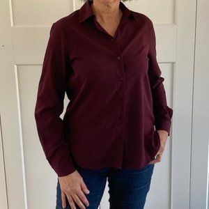 Suzy Shier Maroon Blouse Size Small